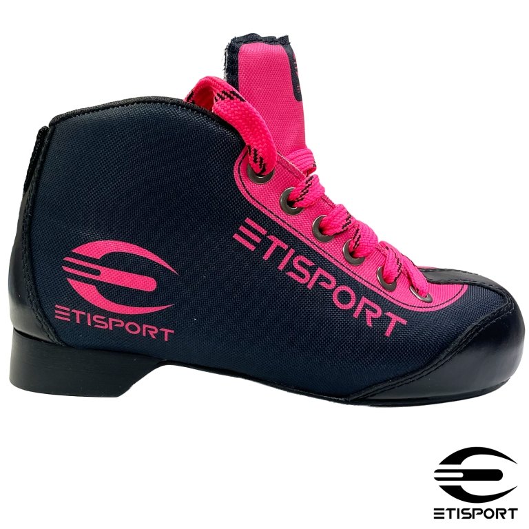 botas-de-hockey-patines-profesional-negras-con-detalles-fucsia-etisport